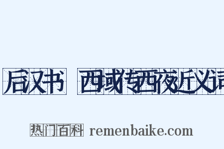 后汉书·西域传西夜近义词是什么意思的图片